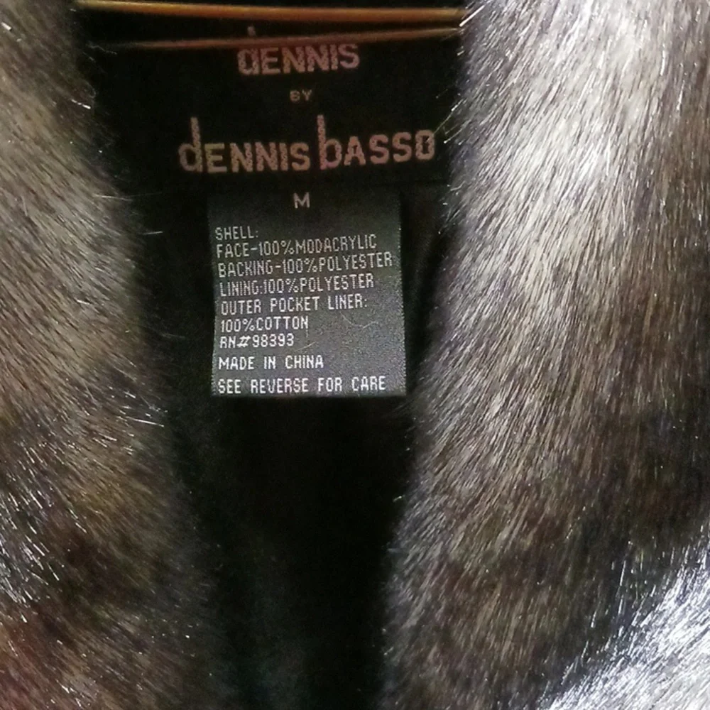Dennis Basso Faux Fur Coat in Black and Gray - Picture 2 of 7
